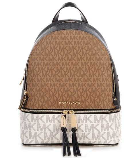 michael michael kors rhea medium zip backpack|Michael Kors rhea studded backpack.